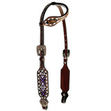 Bar H Equine Genuine Western American Leather Horse Premium Headstall & Breast Collar Set