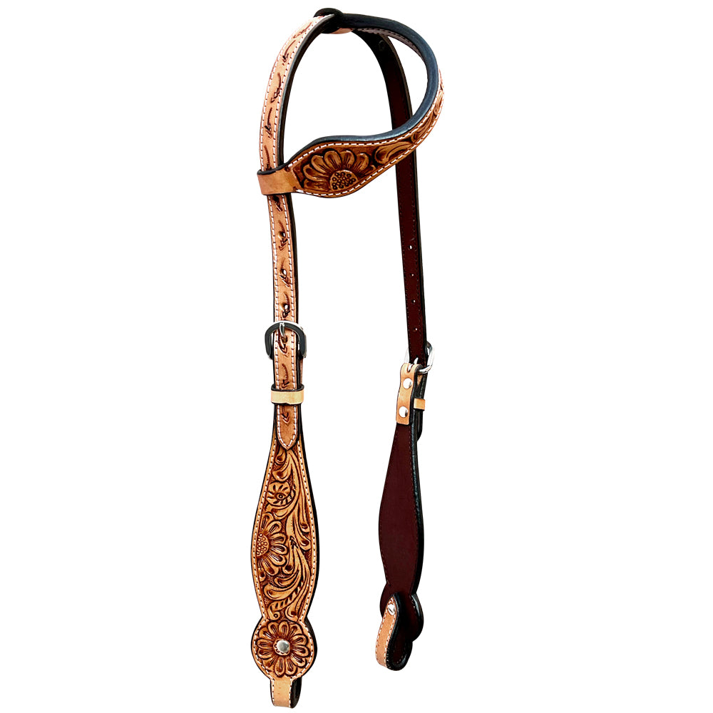 Bar H Equine Genuine Western American Leather Horse Premium Headstall & Breast Collar Set