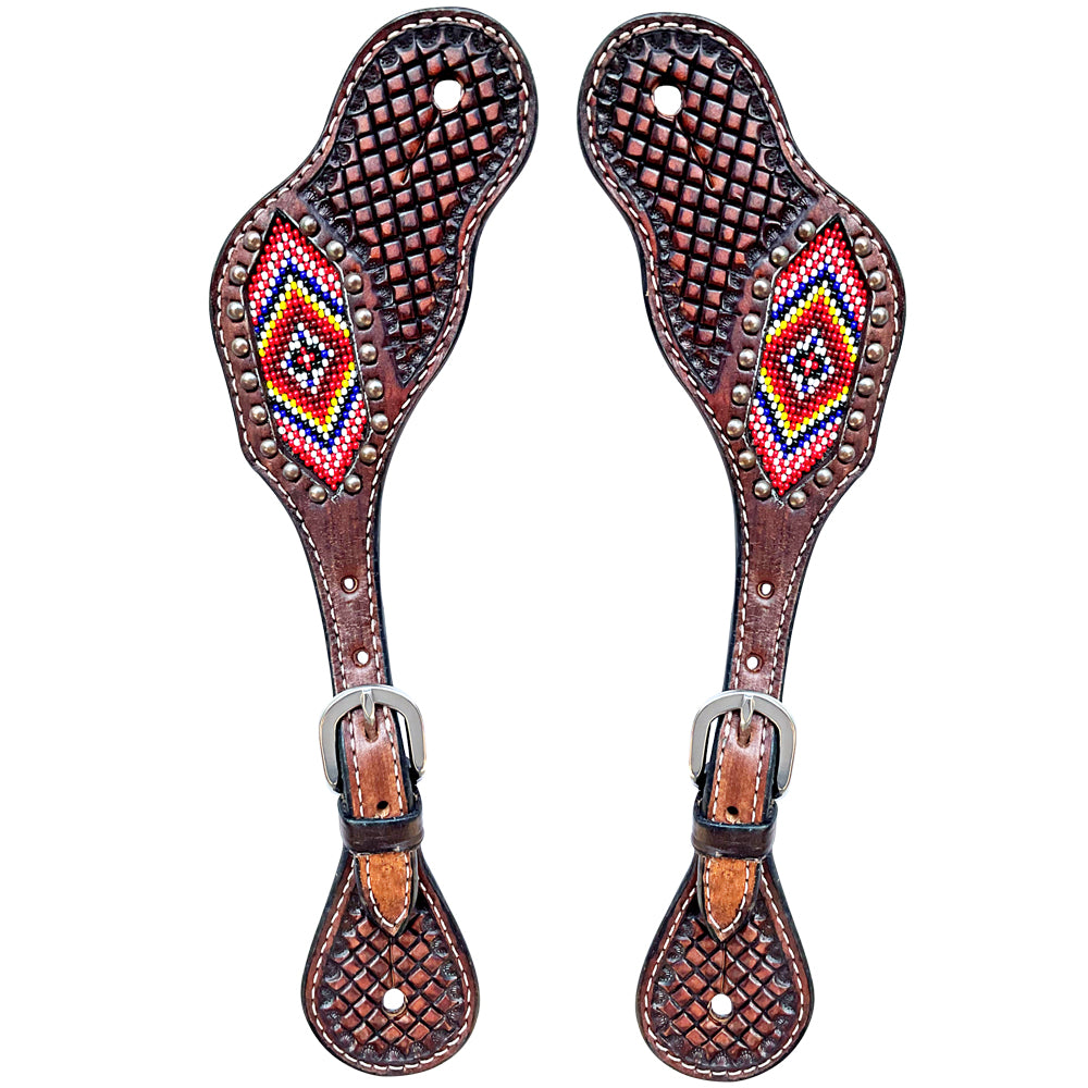 Bar H Equine Western Leather Spurs Straps for Adults Men Womens Spur Straps