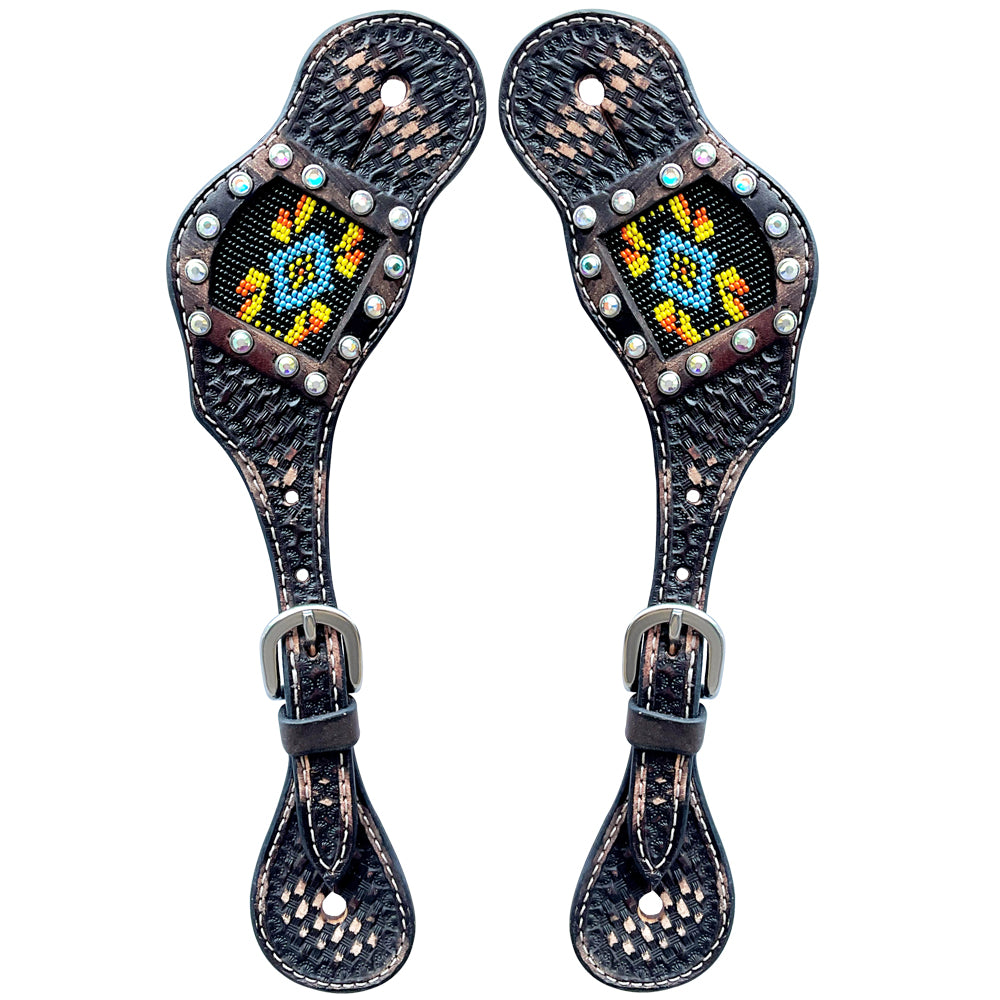 Bar H Equine Western Leather Spurs Straps for Adults Men Womens Spur Straps