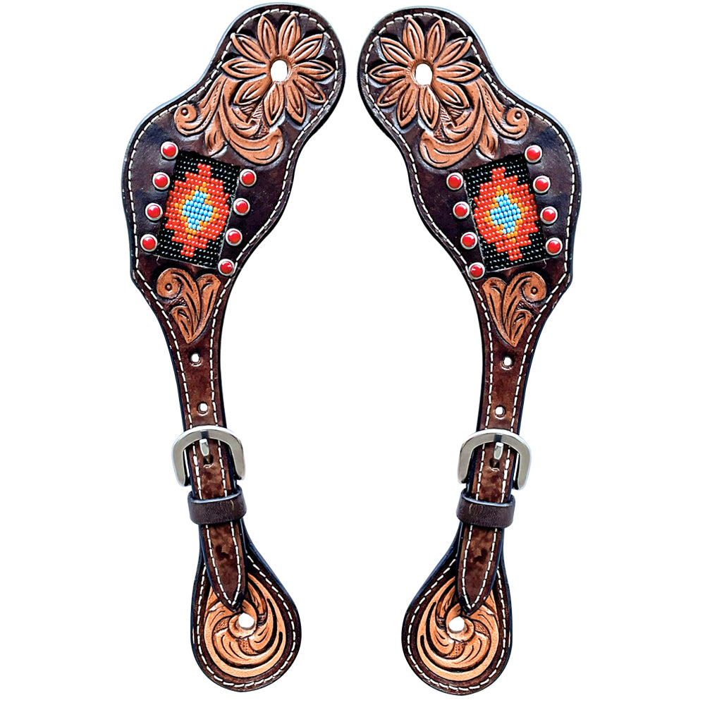 Bar H Equine Western Leather Spurs Straps for Adults Men Womens Spur Straps