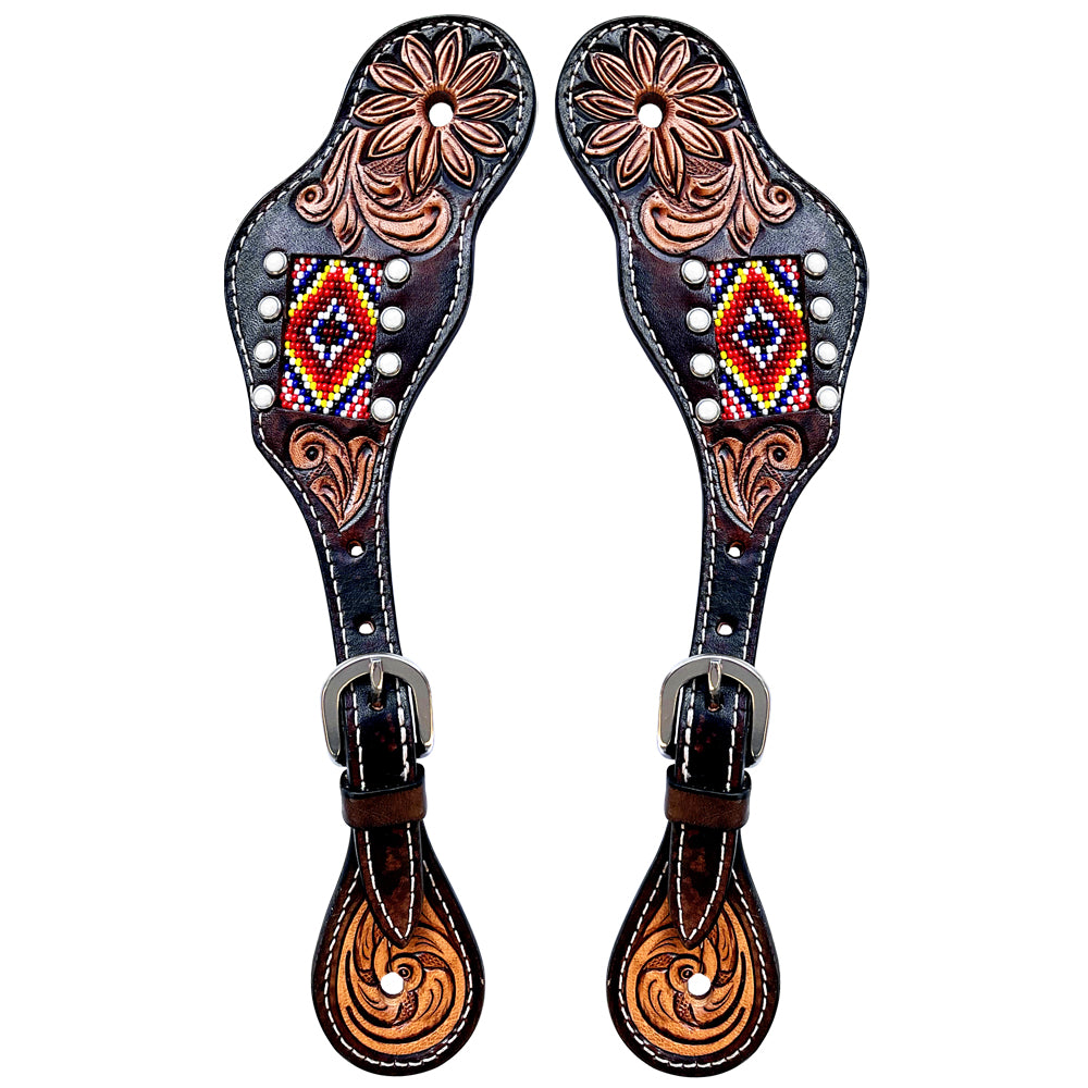 Bar H Equine Western Leather Spurs Straps for Adults Men Womens Spur Straps