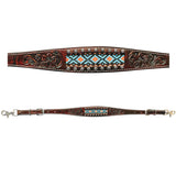 Bar H Equine American Leather Horse Saddle Tack One Ear Headstall | Breast Collar Browband Wither Strap Set BER229