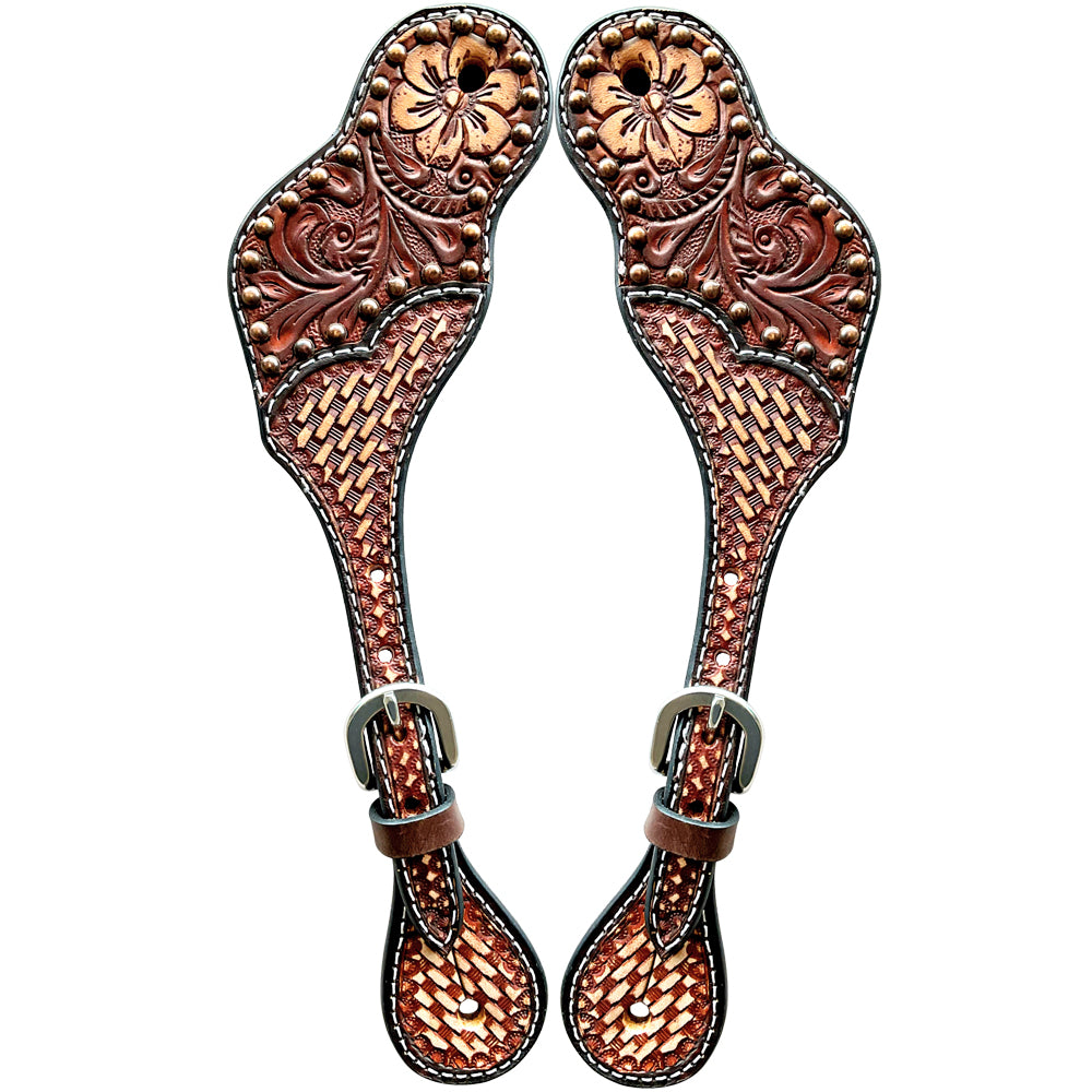 Bar H Equine Western Leather Spurs Straps for Adults Men Womens Spur Straps