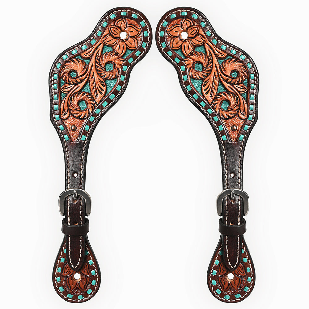 Bar H Equine Western Leather Spurs Straps for Adults Men Womens Spur Straps