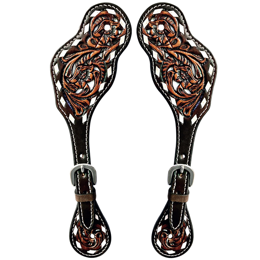 Bar H Equine Western Leather Spurs Straps for Adults Men Womens Spur Straps