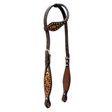 Bar H Equine American Leather Horse Saddle Tack One Ear Headstall | Breast Collar Browband Wither Strap Set BER249