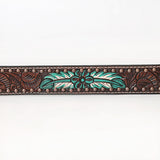 BAR H EQUINE Natural Floral Hand Painted Western Fashion Premium Leather Men And Women Belt Brown