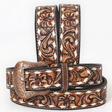 Premium Quality Floral Hand Carved Western Leather Men And Women Belt Brown