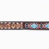 BAR H EQUINE Genuine Beaded Floral Hand Tooled Western Leather Men And Women Belt