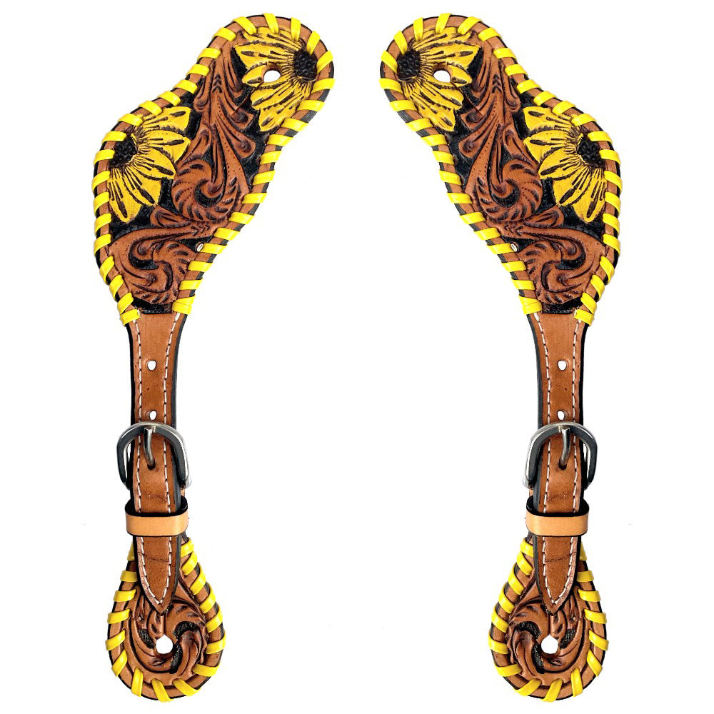 Bar H Equine Western Leather Spurs Straps for Adults Men Womens Spur Straps