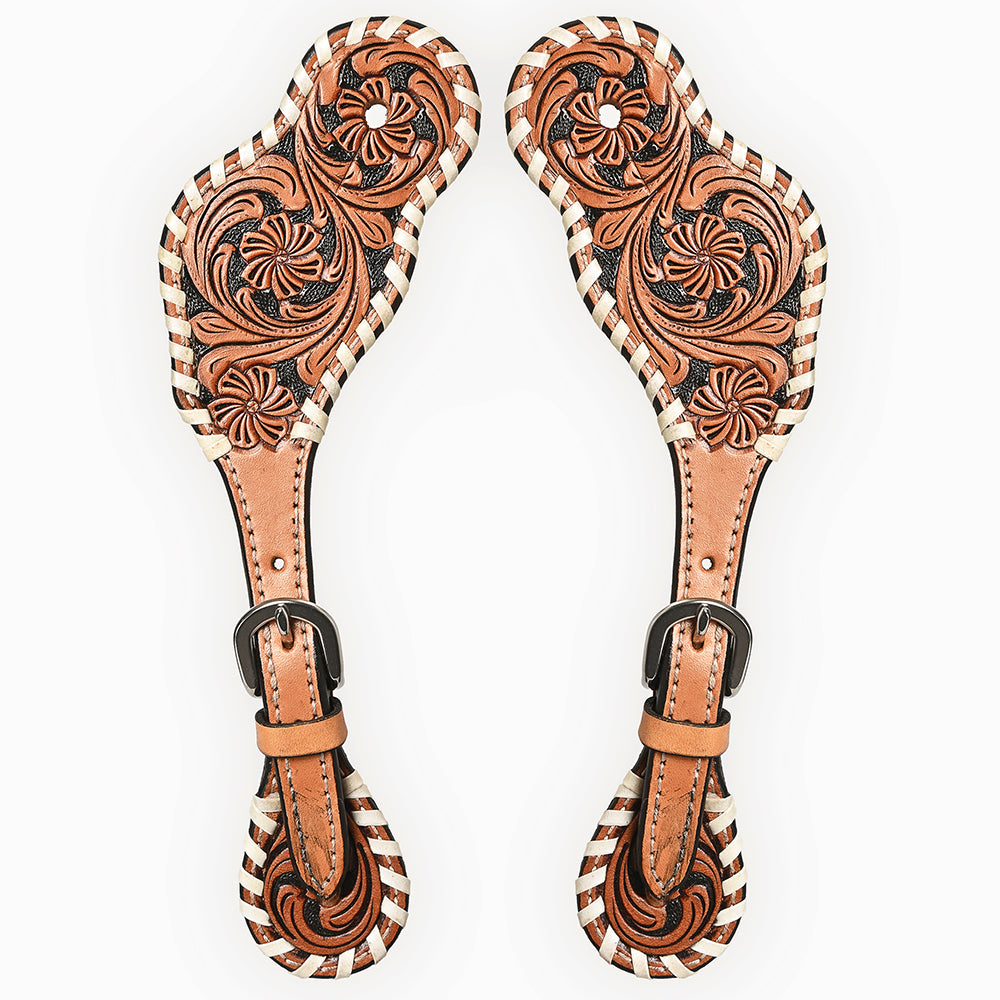 Bar H Equine Western Leather Spurs Straps for Adults Men Womens Spur Straps