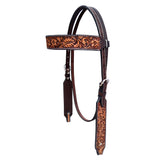 Bar H Equine Genuine Western American Leather Horse Premium Headstall & Breast Collar Set