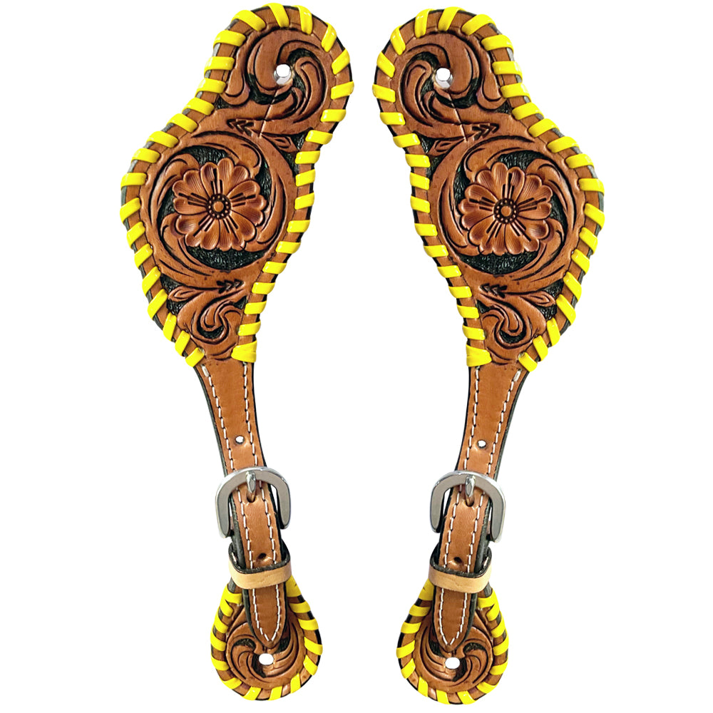 Bar H Equine Western Leather Spurs Straps for Adults Men Womens Spur Straps