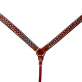 Bar H Equine American Leather Horse Saddle Tack One Ear Headstall | Breast Collar Browband Wither Strap Set BER259