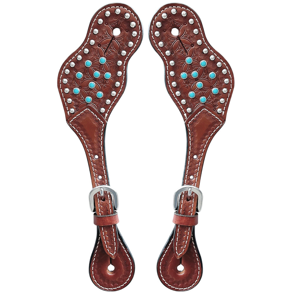 Bar H Equine Western Leather Spurs Straps for Adults Men Womens Spur Straps