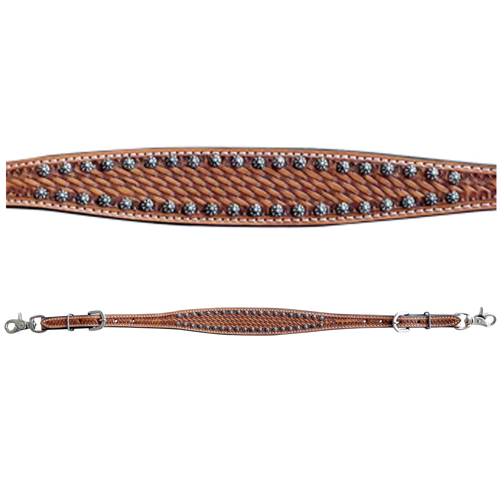 Bar H Equine American Leather Horse Saddle Tack One Ear Headstall | Breast Collar Browband Wither Strap Set BER260