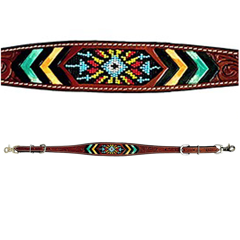 Bar H Equine American Leather Horse Saddle Tack One Ear Headstall | Breast Collar Browband Wither Strap Set BER262