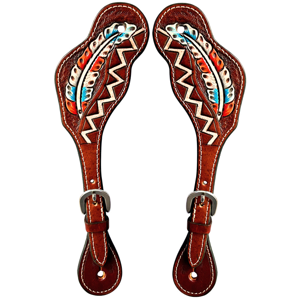 Bar H Equine Western Leather Spurs Straps for Adults Men Womens Spur Straps