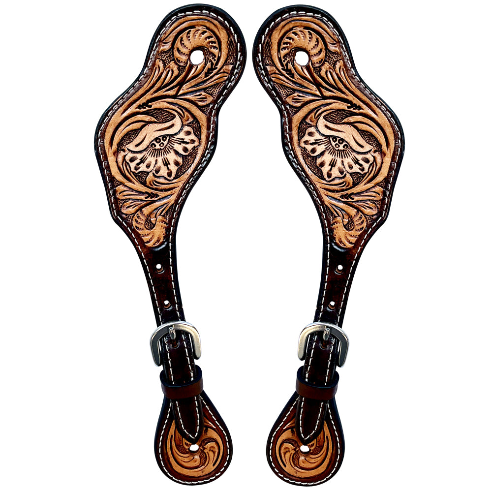 Bar H Equine Western Leather Spurs Straps for Adults Men Womens Spur Straps