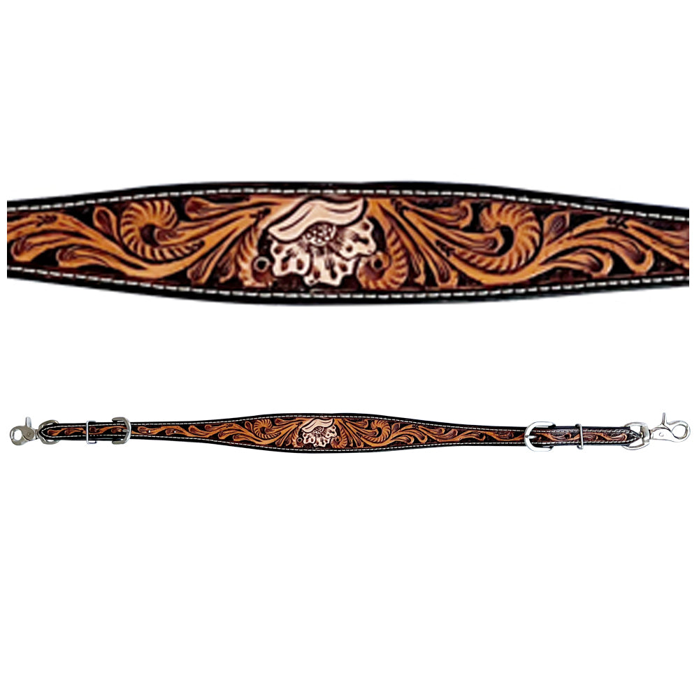 Bar H Equine Genuine Western American Leather Horse Premium Headstall & Breast Collar Set