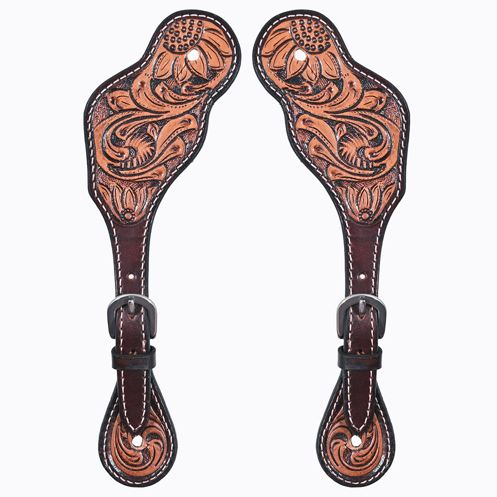 Bar H Equine Western Leather Spurs Straps for Adults Men Womens Spur Straps