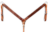 Bar H Equine American Leather Horse Saddle Tack One Ear Headstall | Breast Collar Browband Wither Strap Set BER269