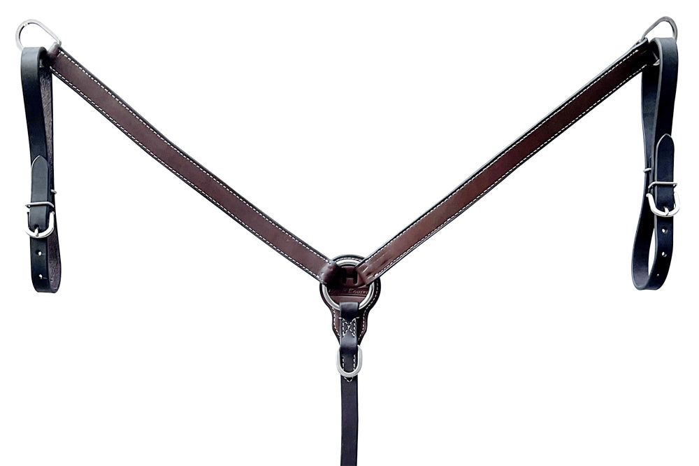 Bar H Equine Genuine Western American Leather Horse Premium Headstall & Breast Collar Set