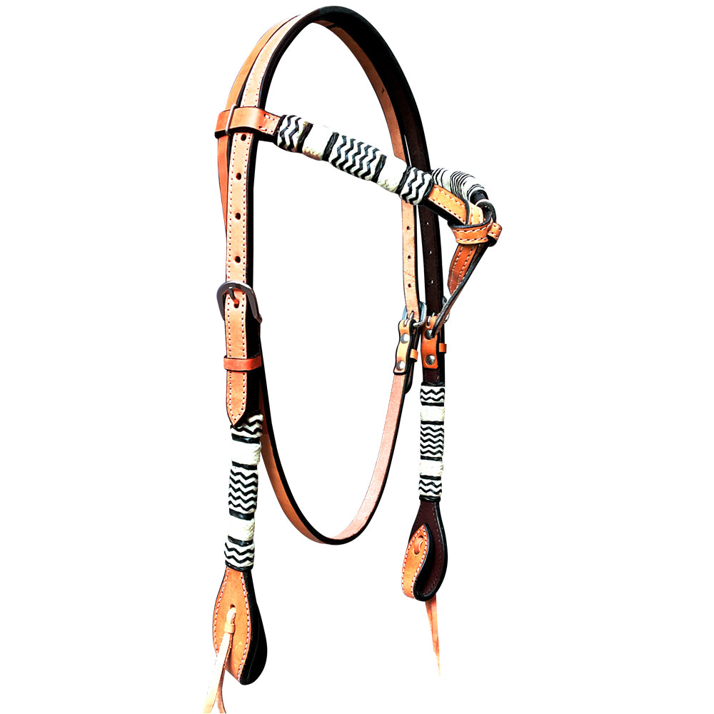 Bar H Equine Genuine Western American Leather Horse Premium Headstall & Breast Collar Set