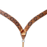 Bar H Equine Genuine Western American Leather Horse Premium Headstall & Breast Collar Set