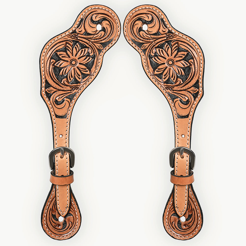 Bar H Equine Western Leather Spurs Straps for Adults Men Womens Spur Straps