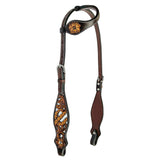 Bar H Equine American Leather Horse Saddle Tack One Ear Headstall | Breast Collar Browband Wither Strap Set BER280