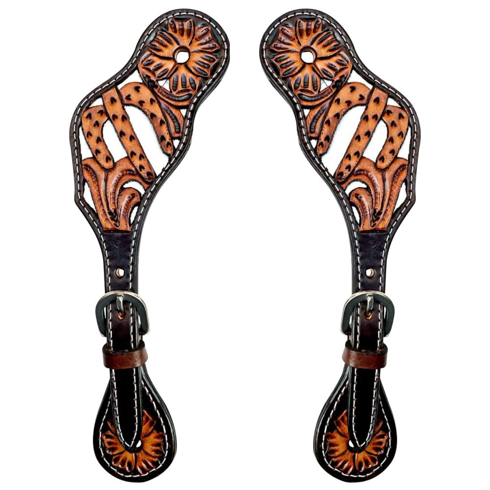 Bar H Equine Western Leather Spurs Straps for Adults Men Womens Spur Straps