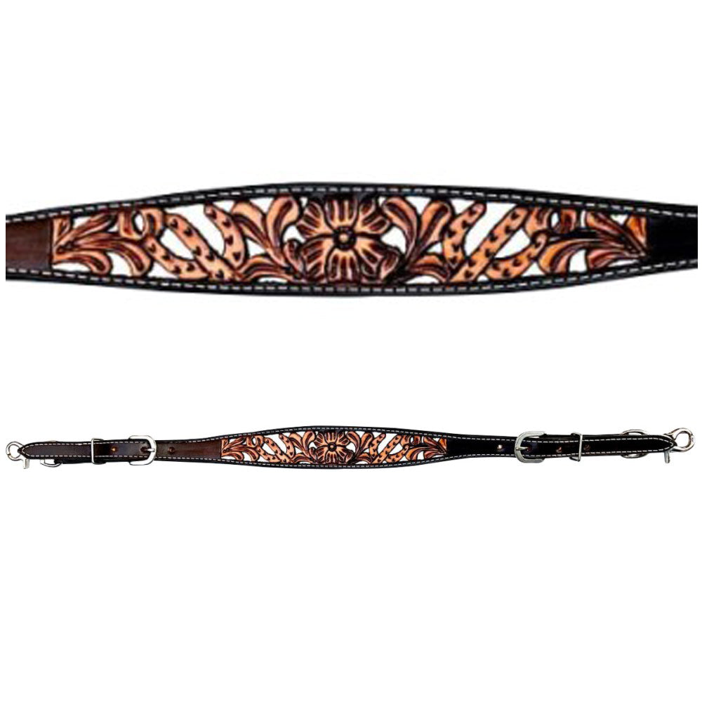 Bar H Equine American Leather Horse Saddle Tack One Ear Headstall | Breast Collar Browband Wither Strap Set BER280