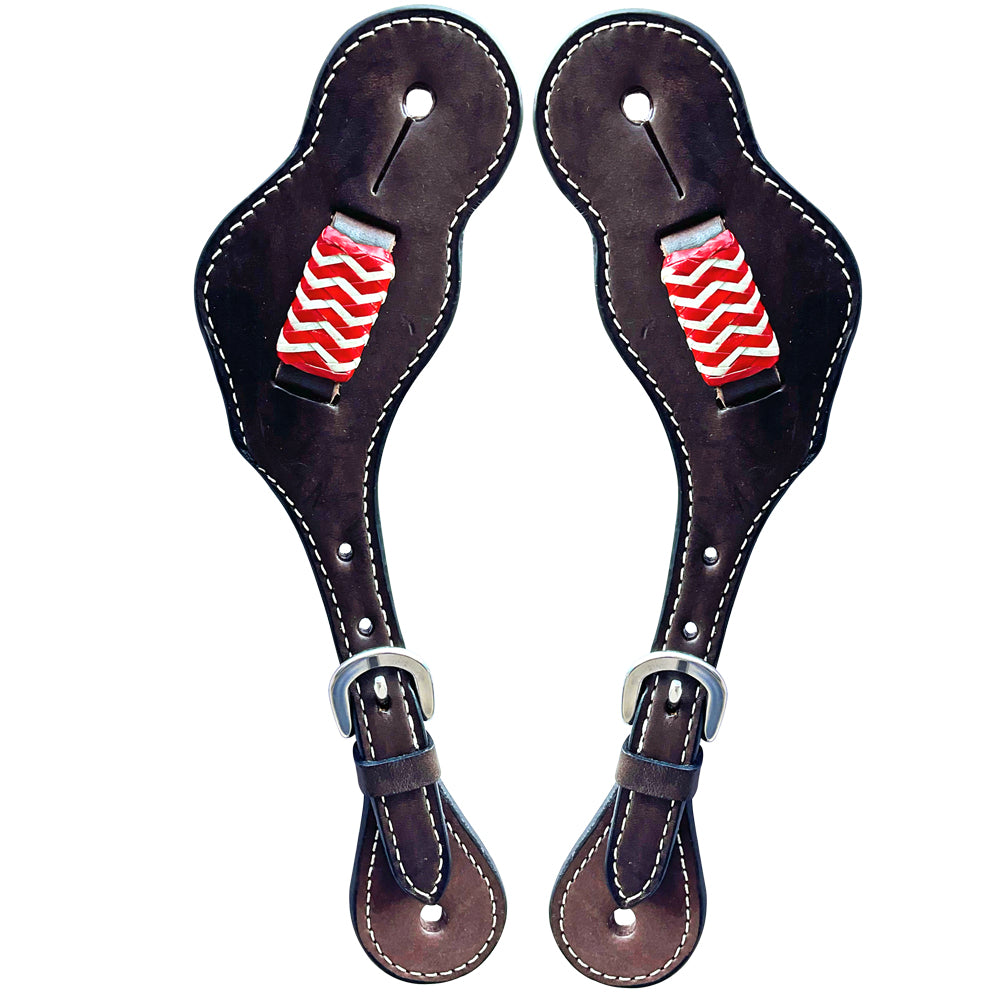 Bar H Equine Western Leather Spurs Straps for Adults Men Womens Spur Straps