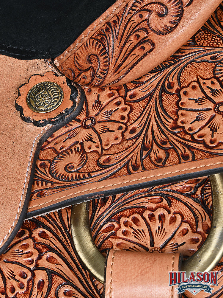 Bar H Equine American Leather Horse Saddle Tack One Ear Headstall | Breast Collar Browband Wither Strap Set BER252