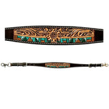 Bar H Equine Genuine Western American Leather Horse Premium Headstall & Breast Collar Set