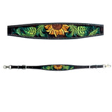 Bar H Equine Horse Genuine Leather Floral Design Hand Painted Tack Set Brown