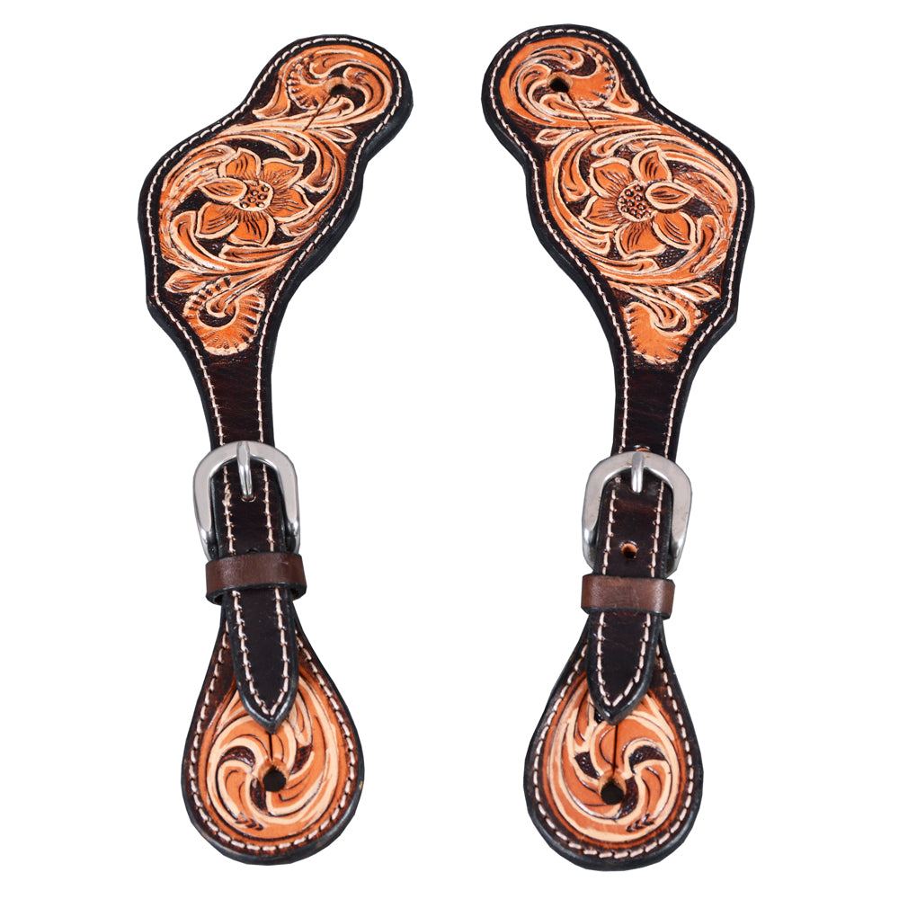 Bar H Equine Western Leather Spurs Straps for Adults Men Womens Spur Straps