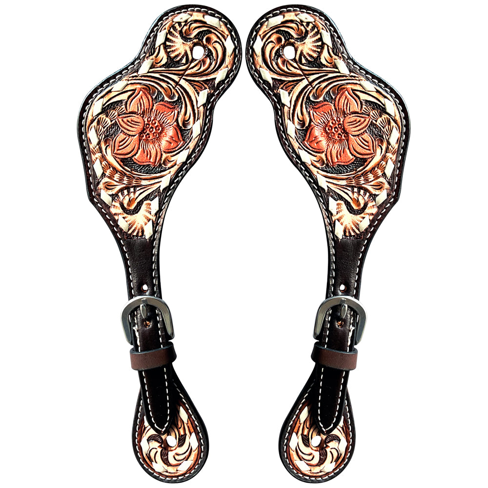 Bar H Equine Western Leather Spurs Straps for Adults Men Womens Spur Straps