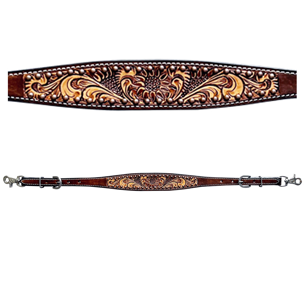 Bar H Equine Genuine Western American Leather Horse Premium Headstall & Breast Collar Set