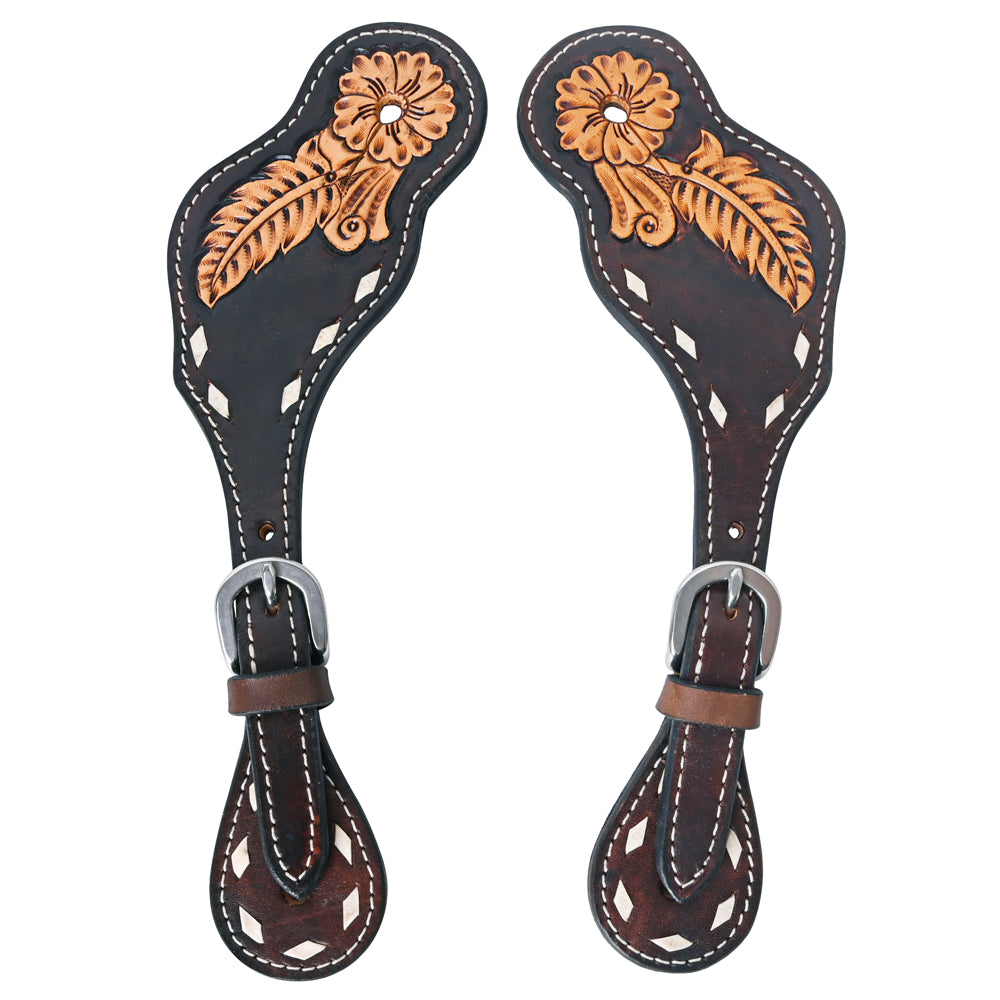 Bar H Equine Western Leather Spurs Straps for Adults Men Womens Spur Straps