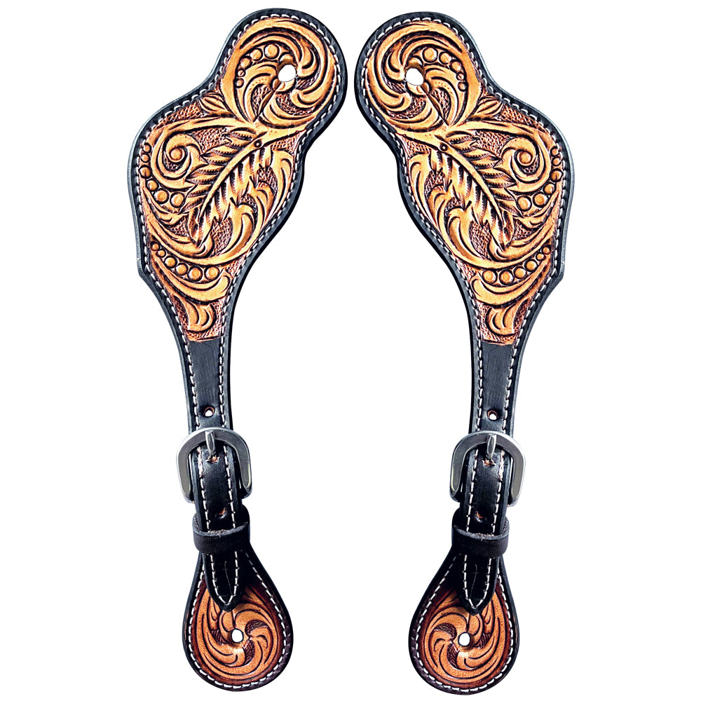 Bar H Equine Western Leather Spurs Straps for Adults Men Womens Spur Straps