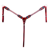 Bar H Equine Genuine Western American Leather Horse Premium Headstall & Breast Collar Set