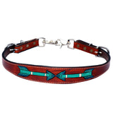 Bar H Equine Genuine Western American Leather Horse Premium Headstall & Breast Collar Set