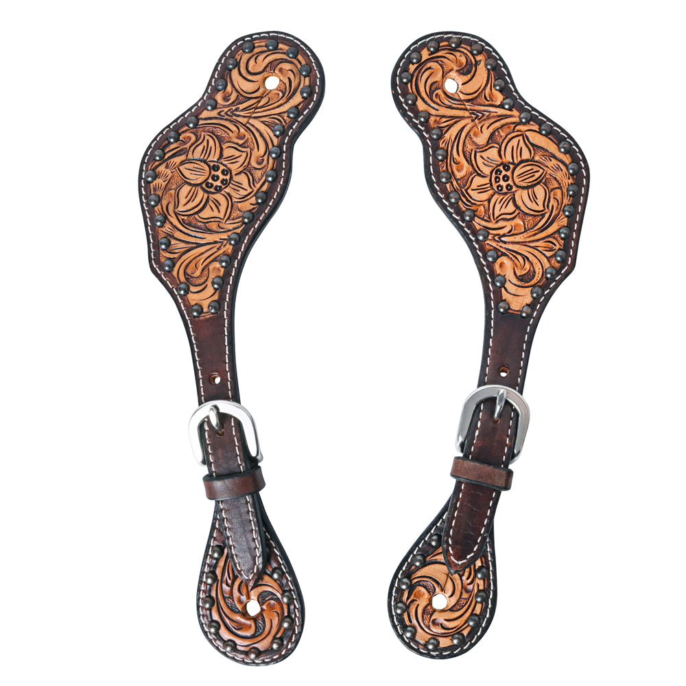 Bar H Equine Western Leather Spurs Straps for Adults Men Womens Spur Straps