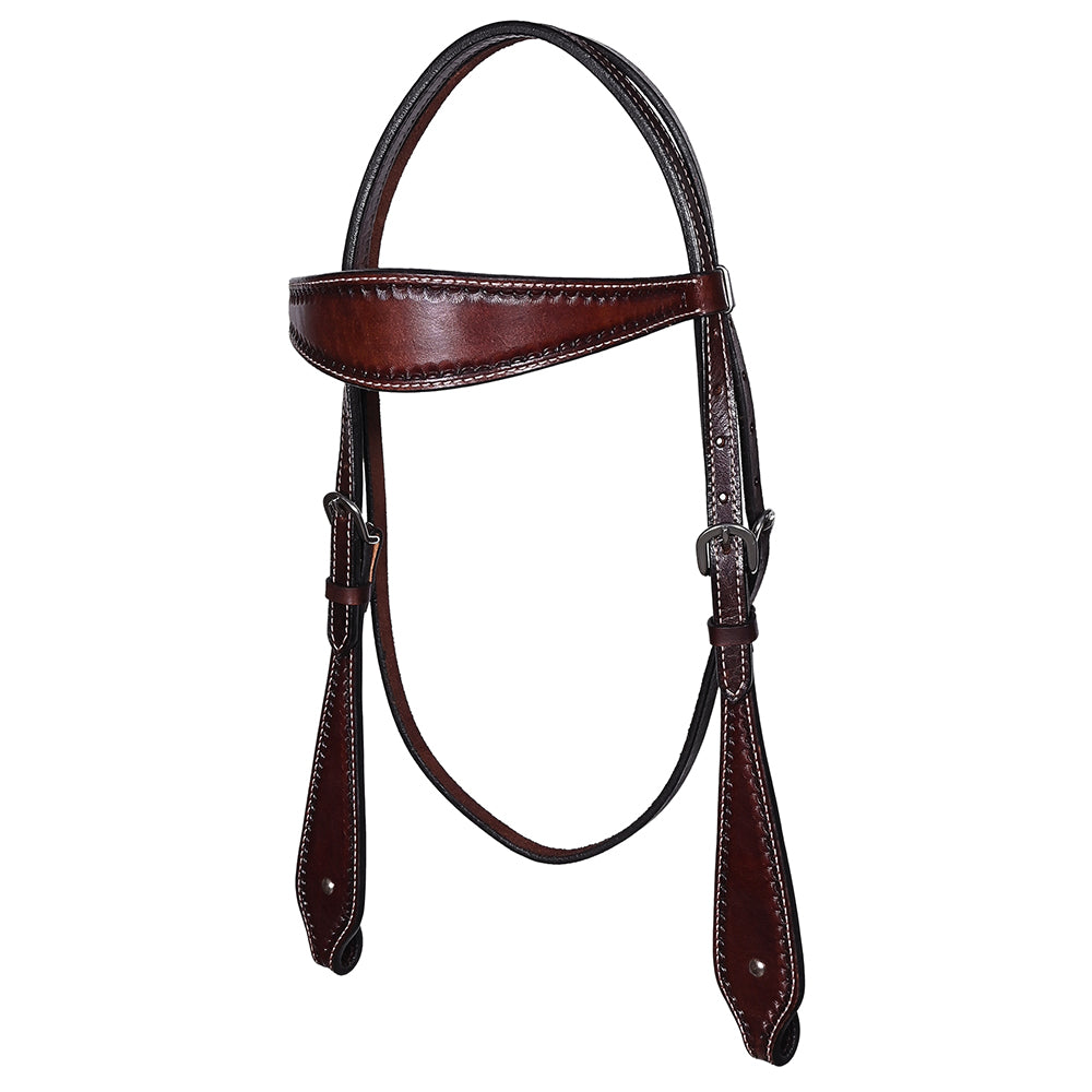 Bar H Equine Western Genuine Leather Horse Tack Set Dark Brown