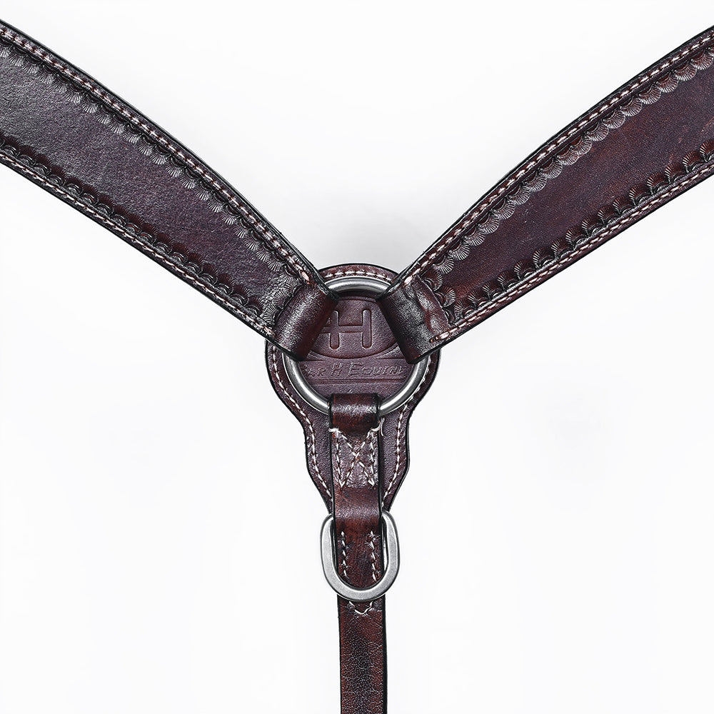Bar H Equine Western Genuine Leather Horse Tack Set Dark Brown