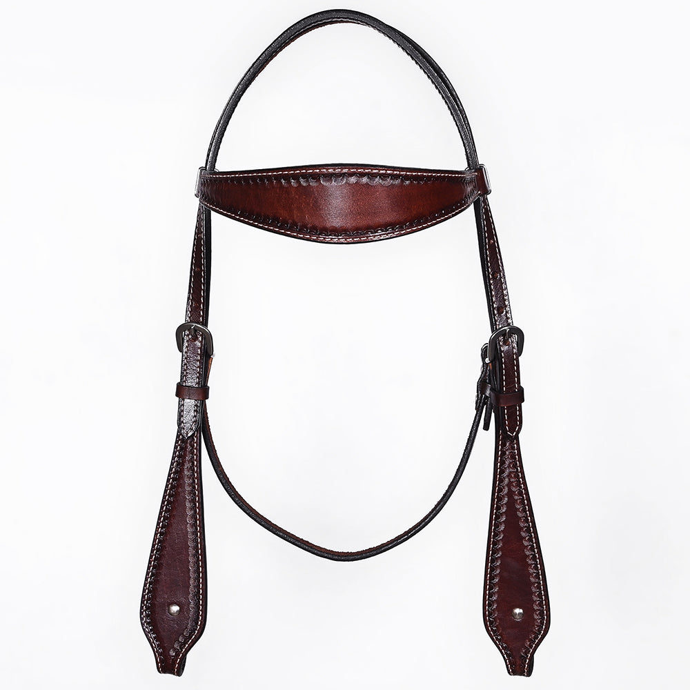 Bar H Equine Western Genuine Leather Horse Tack Set Dark Brown