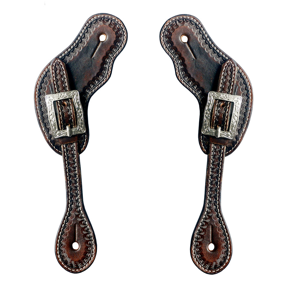 Bar H Equine Western Leather Spurs Straps for Adults Men Womens Spur Straps